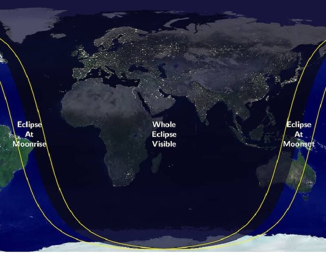 ۷ میلیارد جمعیت کره زمین شاهد ماه‌گرفتگی جزئی امشب